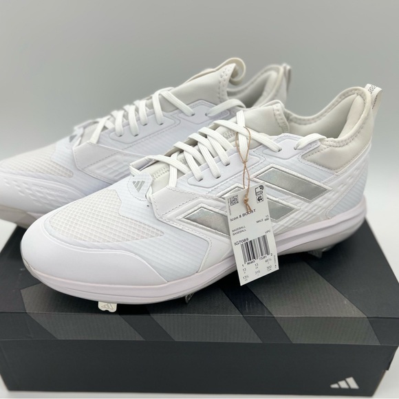 adidas Men's Icon 8 Boost Sneaker White/Silver Metallic/White 13.5